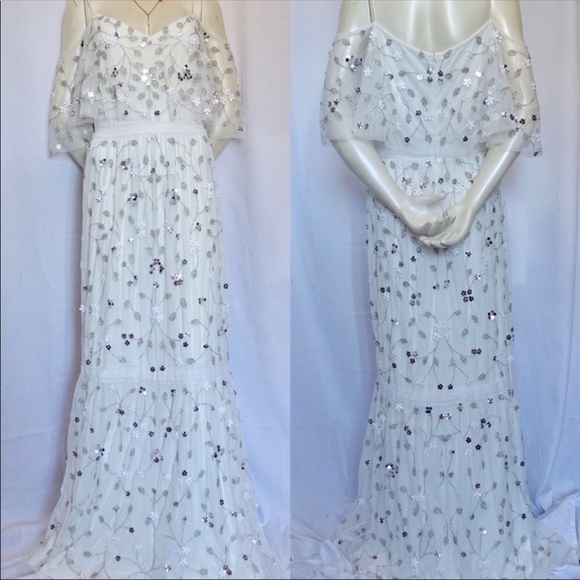 🆕NWT RARE BHLDN Faye Beaded Dress - Picture 9 of 16
